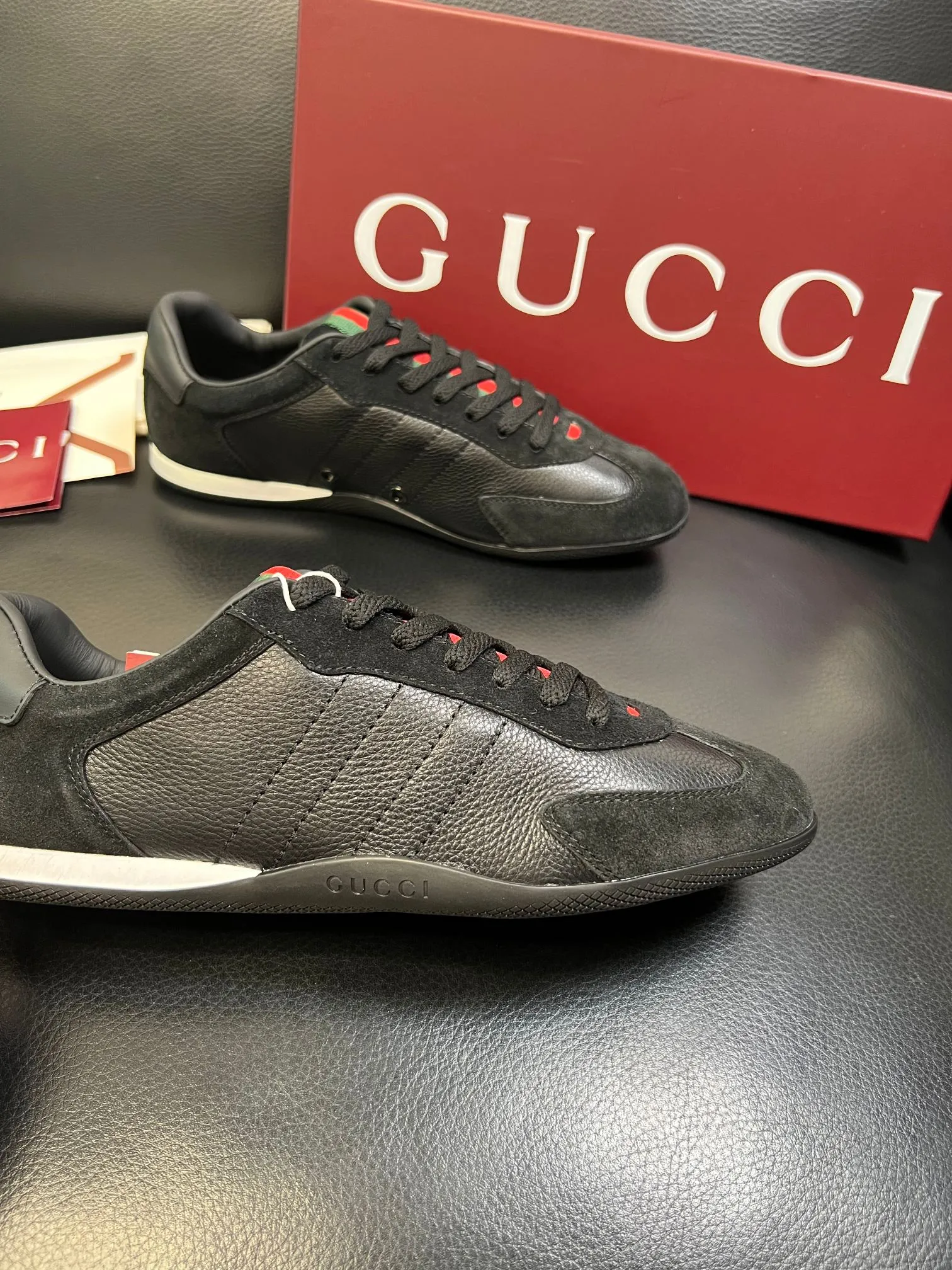Men's Men's Shoes 💰440 [New Style] 🎍🎍Gucci - New Men's Shoes GUCCI [Lightning] The latest shoes are shipped. Original quality, fashionable, special material, sheepskin lining, brand new packaging. The foot feels super comfortable and the workmanship is impeccable. Size: 38-44 (45 can be customized